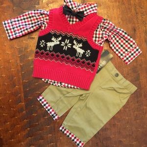 Winter George Size 0-3mon 3Piece Sweater Vest